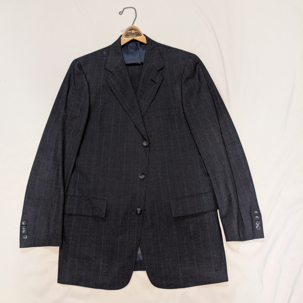 Men's Black Pinstripe Blazer